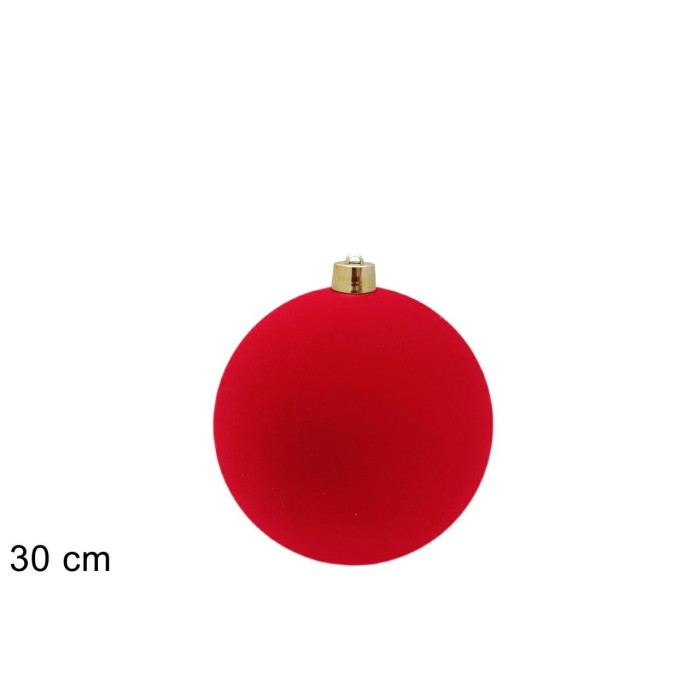 SFERA 30 CM. FLOCCATA ROSSA